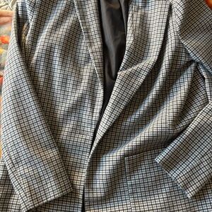 a new day Black and blue Checkered Blazer